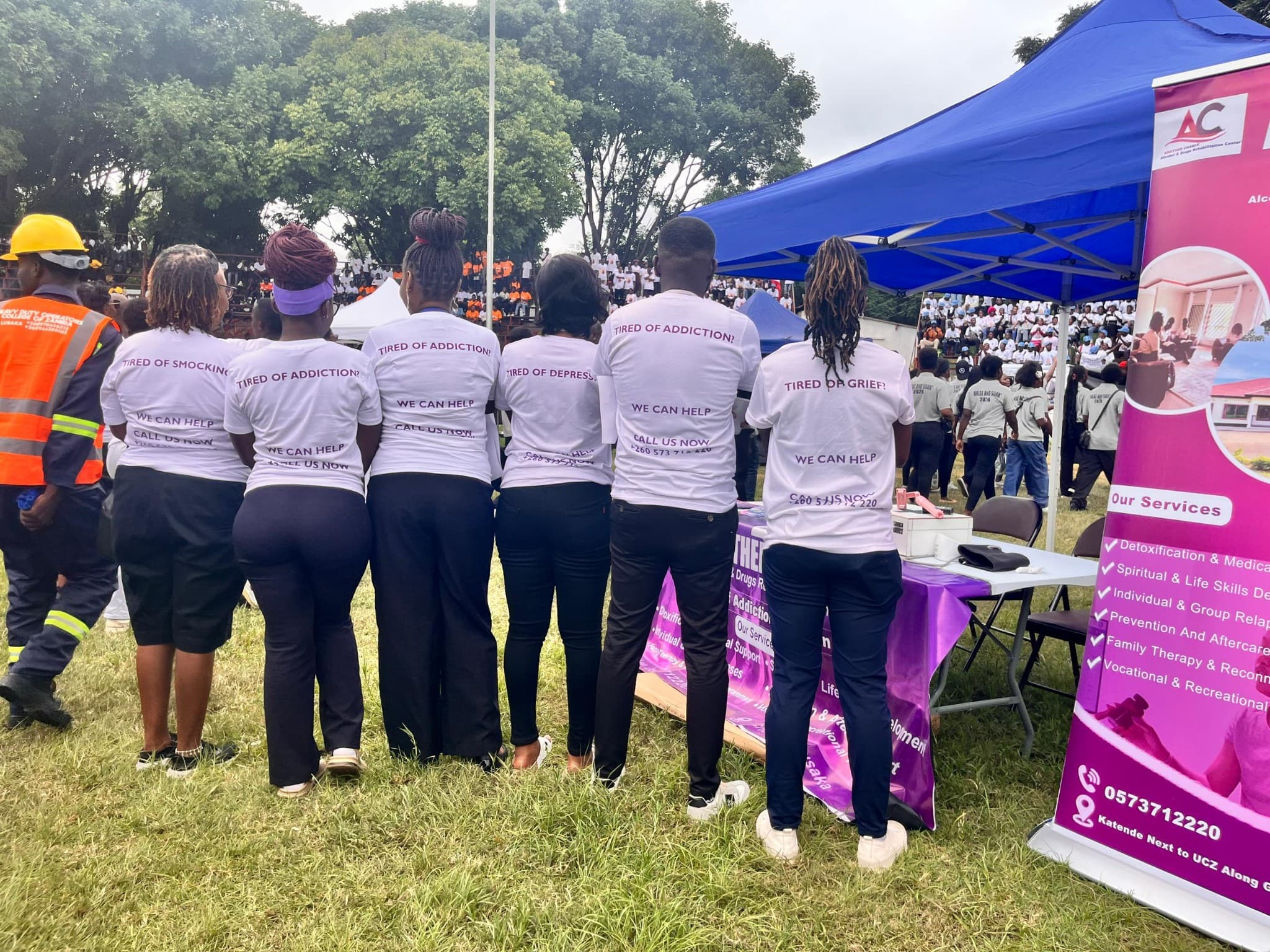 Another Chance outreach team standing together at a community event